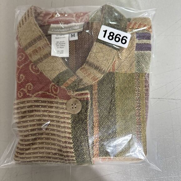 Coldwater Creek Vest Womens Sz M Tapestry Patchwork Button up Grandma Core Artsy - Picture 9 of 9